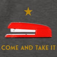 Come And Take It Red Stapler Novelty Retro Office Meme Vector Backpack