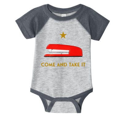 Come And Take It Red Stapler Novelty Retro Office Meme Infant Baby Jersey Bodysuit