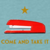 Come And Take It Red Stapler Novelty Retro Office Meme Sueded Cloud Jersey T-Shirt