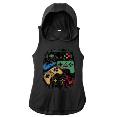 Control All The Things Video Game Controller Gamer Graphic Ladies PosiCharge Tri-Blend Wicking Draft Hoodie Tank