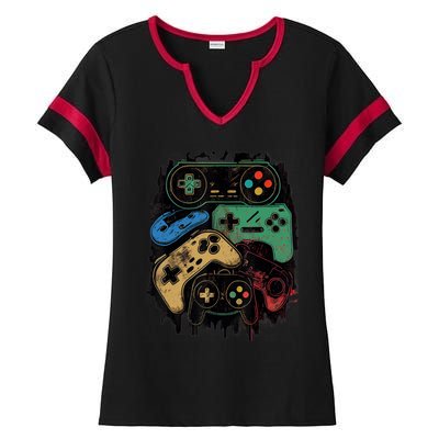 Control All The Things Video Game Controller Gamer Graphic Ladies Halftime Notch Neck Tee