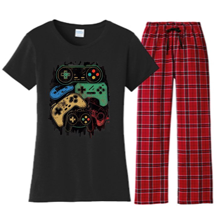 Control All The Things Video Game Controller Gamer Graphic Women's Flannel Pajama Set