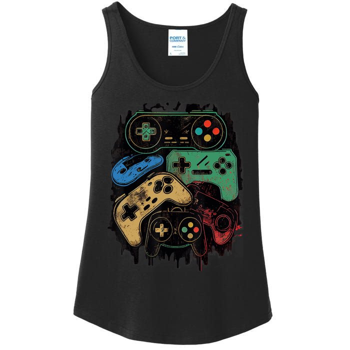 Control All The Things Video Game Controller Gamer Graphic Ladies Essential Tank