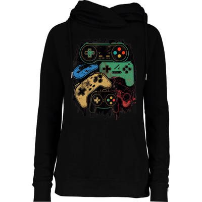 Control All The Things Video Game Controller Gamer Graphic Womens Funnel Neck Pullover Hood