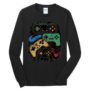 Control All The Things Video Game Controller Gamer Graphic Tall Long Sleeve T-Shirt