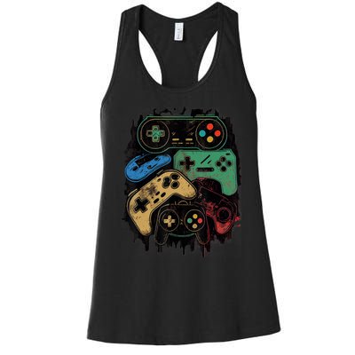 Control All The Things Video Game Controller Gamer Graphic Women's Racerback Tank