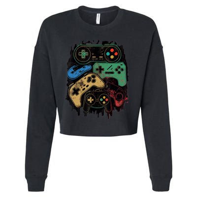 Control All The Things Video Game Controller Gamer Graphic Cropped Pullover Crew