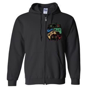 Control All The Things Video Game Controller Gamer Graphic Full Zip Hoodie