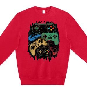 Control All The Things Video Game Controller Gamer Graphic Premium Crewneck Sweatshirt