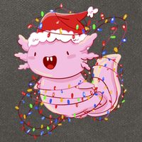 Cute Axolotl Tangled In Christmas Lights Santa Hat Cotton Canvas Backpack
