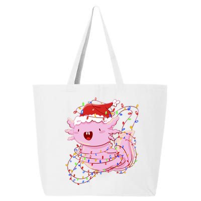 Cute Axolotl Tangled In Christmas Lights Santa Hat 25L Jumbo Tote