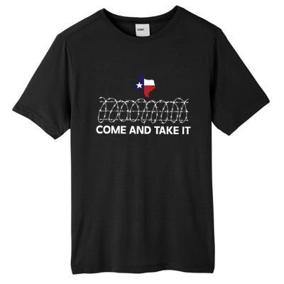 Come And Take It Razor Wire Barbed Wire Border Texas Border Tall Fusion ChromaSoft Performance T-Shirt