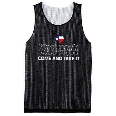 Come And Take It Razor Wire Barbed Wire Border Texas Border Mesh Reversible Basketball Jersey Tank