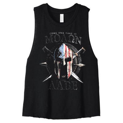 Come And Take It Molon Labe 2nd Amendment Women's Racerback Cropped Tank