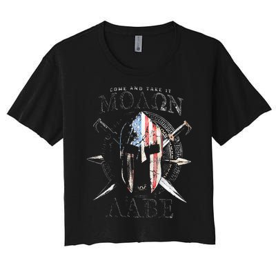 Come And Take It Molon Labe 2nd Amendment Women's Crop Top Tee