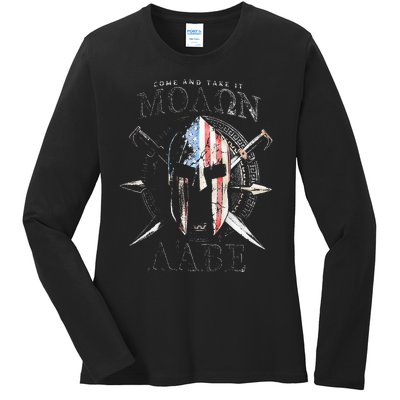 Come And Take It Molon Labe 2nd Amendment Ladies Long Sleeve Shirt