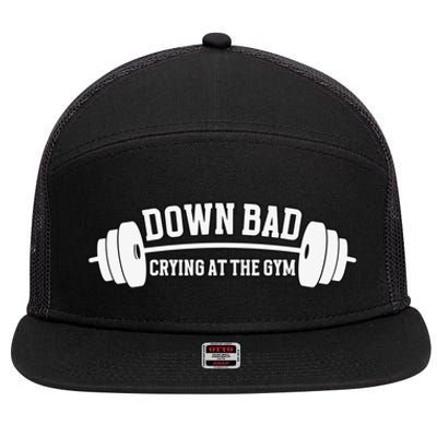 Crying At The Gym 7 Panel Mesh Trucker Snapback Hat