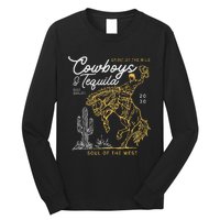 Cowboys And Tequila Country Rodeo Vintage Horse Riding Texas Long Sleeve Shirt