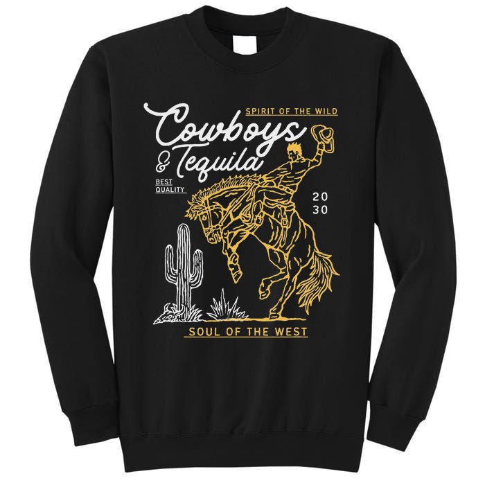 Cowboys And Tequila Country Rodeo Vintage Horse Riding Texas Sweatshirt