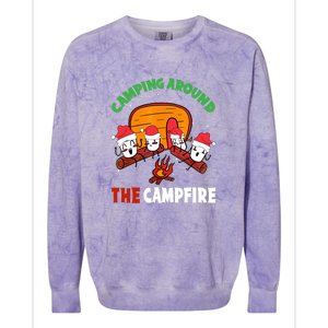 Camping Around The Campfire Chirtsmas Gift Funny Xmas Colorblast Crewneck Sweatshirt