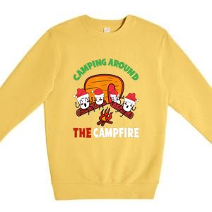 Camping Around The Campfire Chirtsmas Gift Funny Xmas Premium Crewneck Sweatshirt