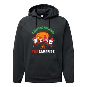 Camping Around The Campfire Chirtsmas Gift Funny Xmas Performance Fleece Hoodie