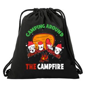 Camping Around The Campfire Chirtsmas Gift Funny Xmas Drawstring Bag