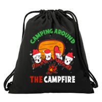 Camping Around The Campfire Chirtsmas Gift Funny Xmas Drawstring Bag