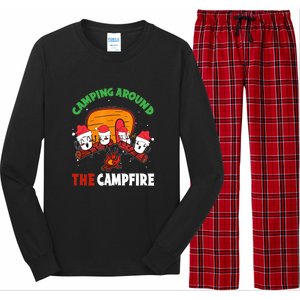 Camping Around The Campfire Chirtsmas Gift Funny Xmas Long Sleeve Pajama Set