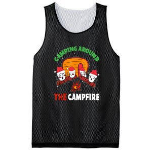 Camping Around The Campfire Chirtsmas Gift Funny Xmas Mesh Reversible Basketball Jersey Tank