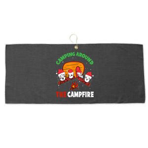 Camping Around The Campfire Chirtsmas Gift Funny Xmas Large Microfiber Waffle Golf Towel