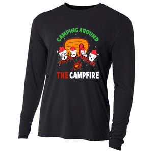 Camping Around The Campfire Chirtsmas Gift Funny Xmas Cooling Performance Long Sleeve Crew