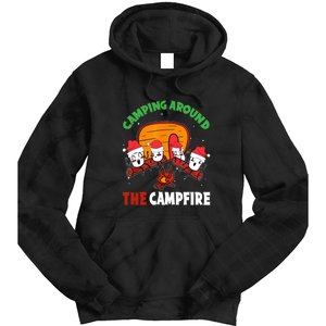 Camping Around The Campfire Chirtsmas Gift Funny Xmas Tie Dye Hoodie