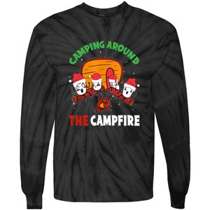 Camping Around The Campfire Chirtsmas Gift Funny Xmas Tie-Dye Long Sleeve Shirt