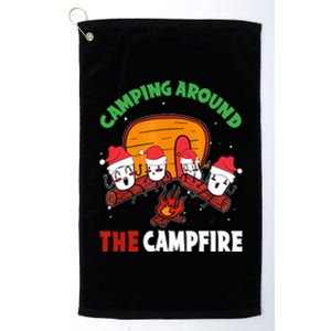 Camping Around The Campfire Chirtsmas Gift Funny Xmas Platinum Collection Golf Towel