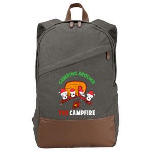 Camping Around The Campfire Chirtsmas Gift Funny Xmas Cotton Canvas Backpack