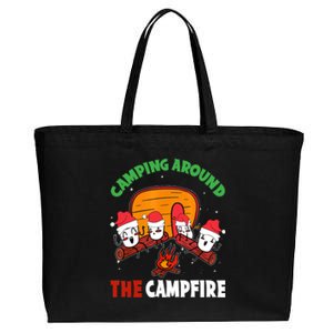 Camping Around The Campfire Chirtsmas Gift Funny Xmas Cotton Canvas Jumbo Tote