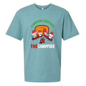 Camping Around The Campfire Chirtsmas Gift Funny Xmas Sueded Cloud Jersey T-Shirt