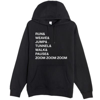 Canine Agility Trial Obstacle Course Fun Dog Agility Premium Pullover Hoodie