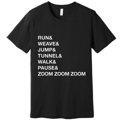 Canine Agility Trial Obstacle Course Fun Dog Agility Premium T-Shirt