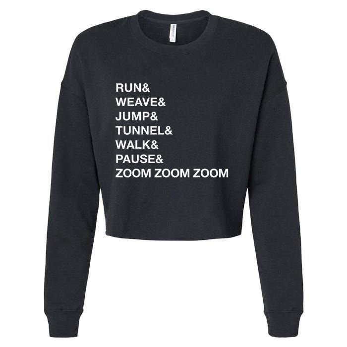 Canine Agility Trial Obstacle Course Fun Dog Agility Cropped Pullover Crew