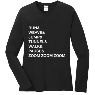 Canine Agility Trial Obstacle Course Fun Dog Agility Ladies Long Sleeve Shirt