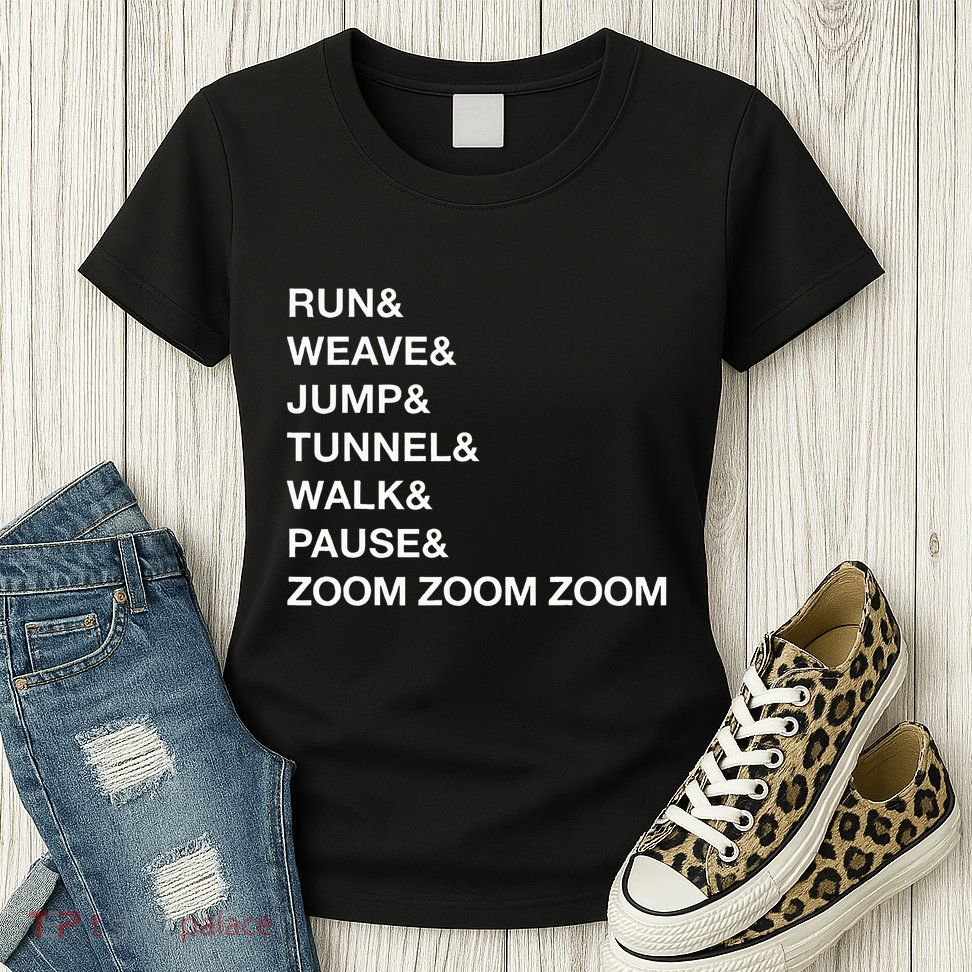 Canine Agility Trial Obstacle Course Fun Dog Agility Womens T-Shirt