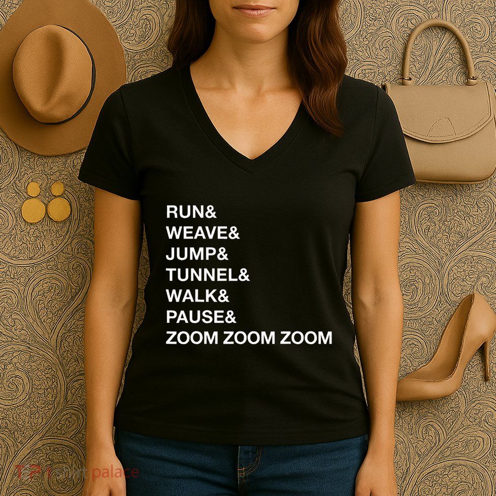 Canine Agility Trial Obstacle Course Fun Dog Agility Women's V-Neck T-Shirt