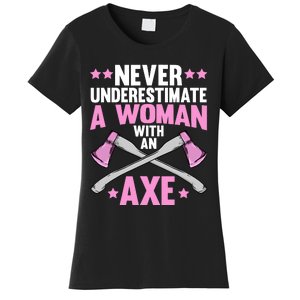 Cool Axe Throwing For Wo Girl Ax Thrower Tree Lumberjack Women's T-Shirt