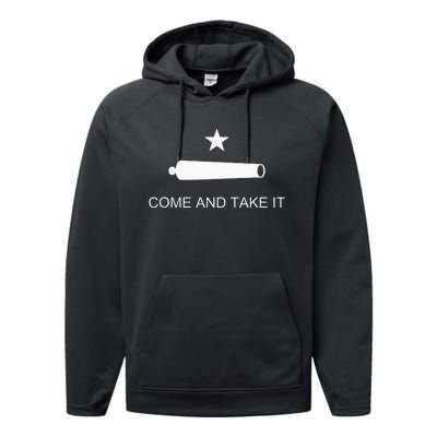 Come And Take It Battle Of Gonzales Texas Performance Fleece Hoodie