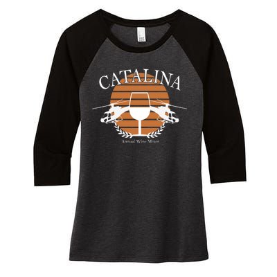 Catalina Annual Wine Mixer Women's Tri-Blend 3/4-Sleeve Raglan Shirt