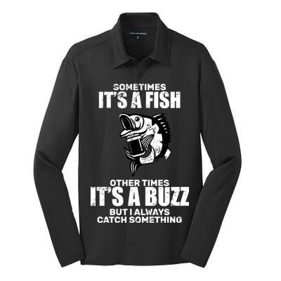 Catch A Fish Or Buzz Silk Touch Performance Long Sleeve Polo