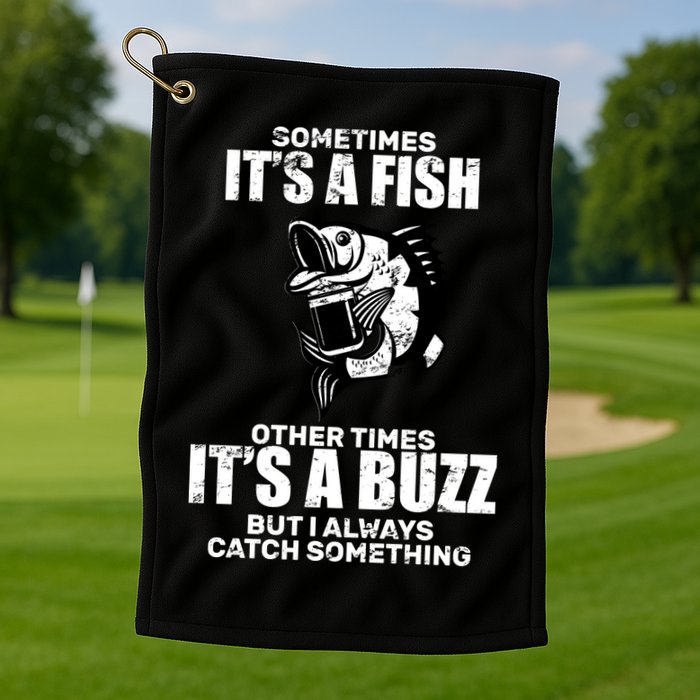 Catch A Fish Or Buzz Golf Towel