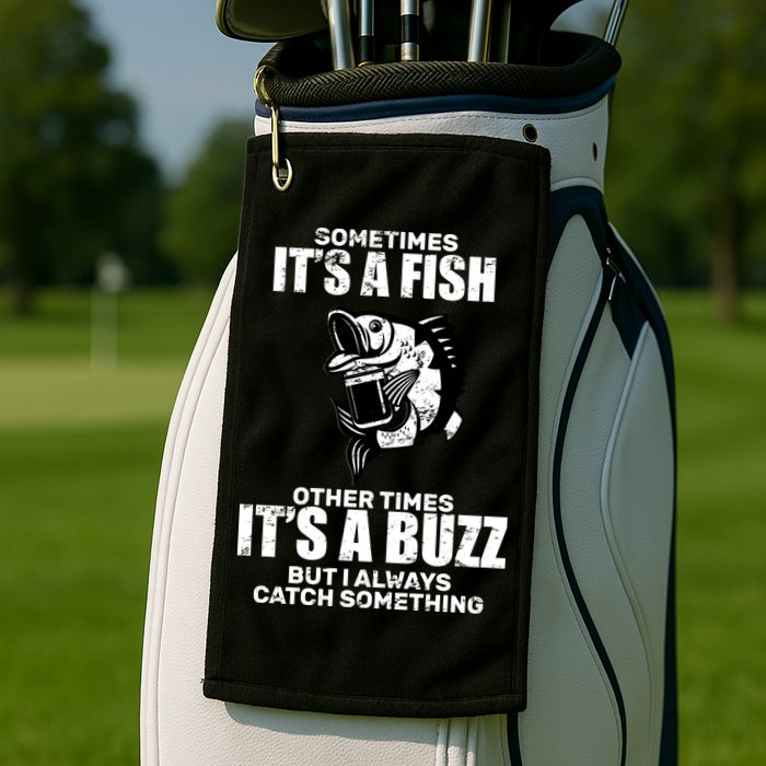 Catch A Fish Or Buzz Golf Towel